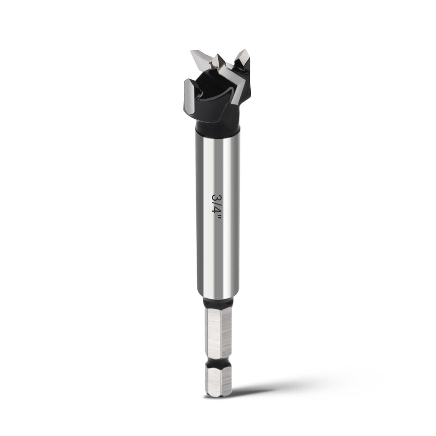 1" Forstner Drill Bit with 1/4" Quick Change Hex Shank,Triple Flute Tungsten Carbide Tipped - for Hard Wood,Soft Wood Woodworking Hinge Cutter Tool Kits for Veneered Plywood Plastic