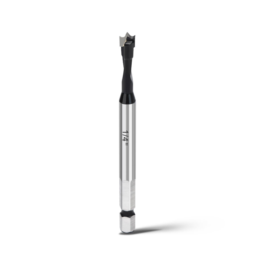 1" Forstner Drill Bit with 1/4" Quick Change Hex Shank,Triple Flute Tungsten Carbide Tipped - for Hard Wood,Soft Wood Woodworking Hinge Cutter Tool Kits for Veneered Plywood Plastic