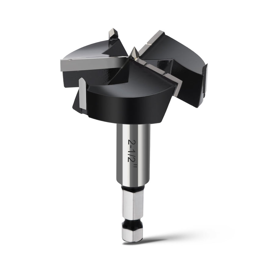 1" Forstner Drill Bit with 1/4" Quick Change Hex Shank,Triple Flute Tungsten Carbide Tipped - for Hard Wood,Soft Wood Woodworking Hinge Cutter Tool Kits for Veneered Plywood Plastic