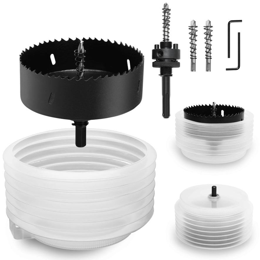 4-5/16" | 110mm Hole Saw for Recessed Lights,4-5/16" Bi-Metal Hole Cutter with Dust Bowl Include Hex Shank & SDS Plus for LED Recessed Ceiling Lighting and Wood Metal Drywall Can Lights