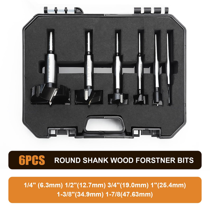 10PCS Forstner Drill Bit,Triple Flute Tungsten Carbide Tipped - for Hard Wood,Soft Wood Woodworking Hinge Cutter Tool Kits for Veneered Plywood Plastic