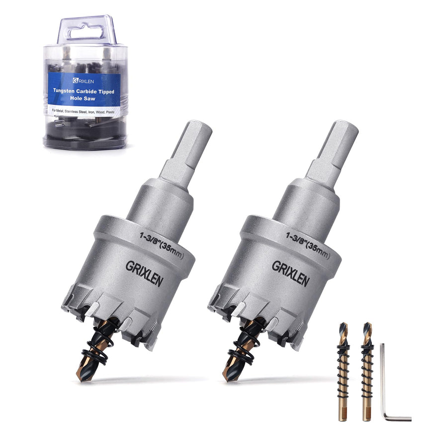 3/4" (19mm) Tungsten Carbide Tip Hole Saw,Hole Saw with M2 Pilot Drill bits for for Hard Metal Stainless Steel, Metal, Iron, and Plastic,25mm Drilling Depth (3/4" (19mm))