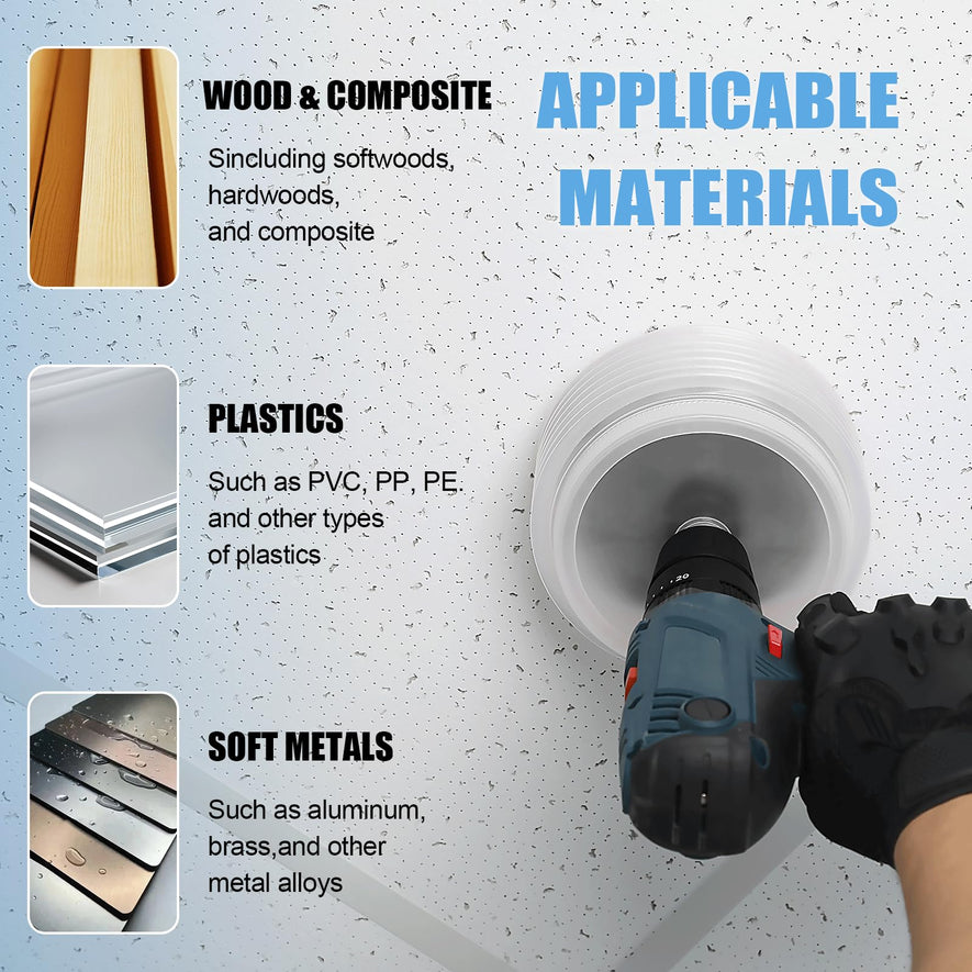 4-5/16" | 110mm Hole Saw for Recessed Lights,4-5/16" Bi-Metal Hole Cutter with Dust Bowl Include Hex Shank & SDS Plus for LED Recessed Ceiling Lighting and Wood Metal Drywall Can Lights