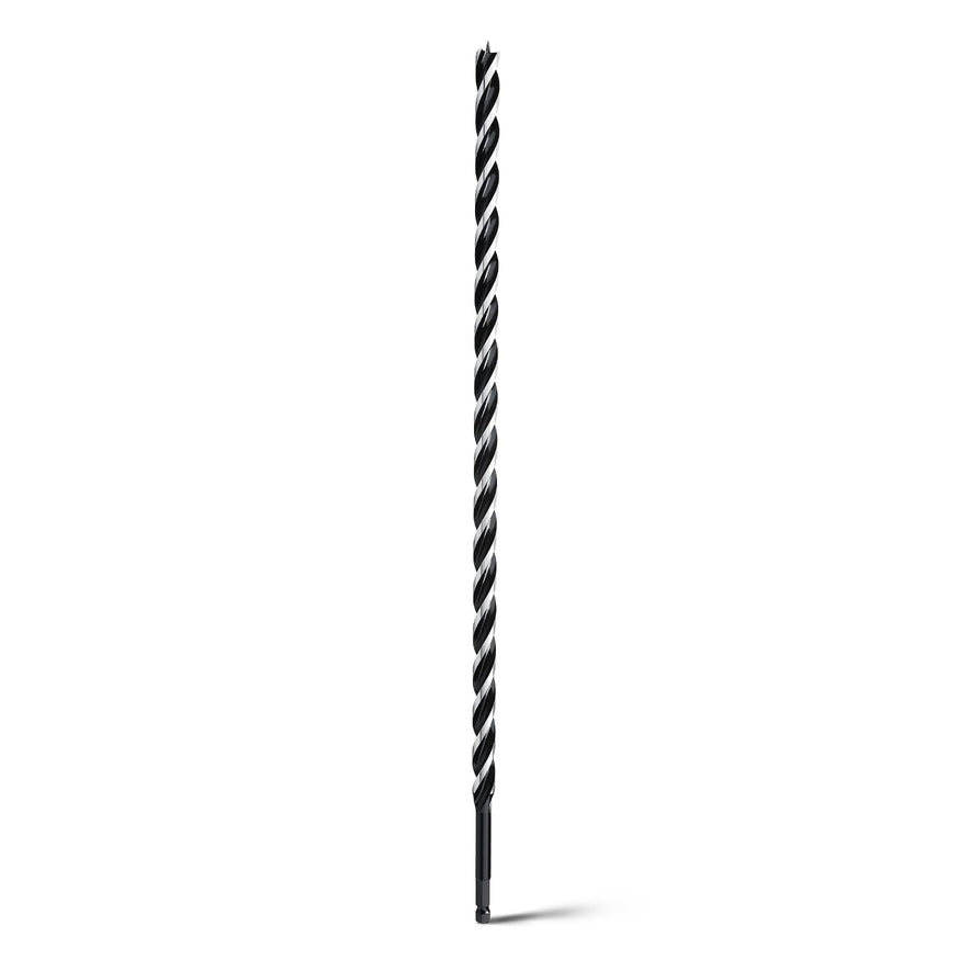 1/2" x 6" Auger Drill Bit for Soft and Hard Wood, Plastic, Drywall and Composite Materials - 1/4" Quick Change Hex Shank Tri Flute Wood Drill Bit