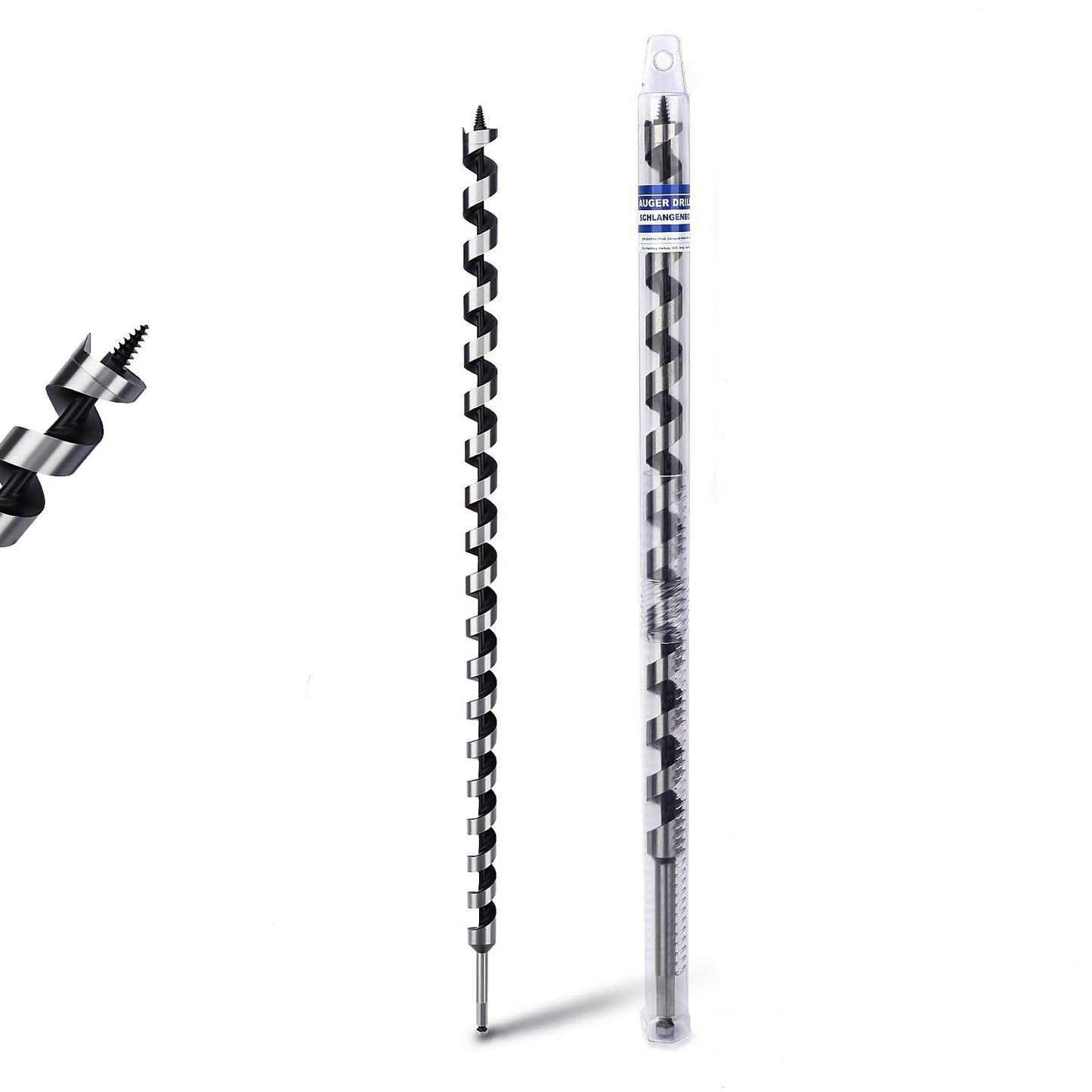 3 Pack 3/8 inch X 9 inch Auger Bit for Wood, 10x230mm Hex Long Auger Drill Bit for Wood, Hard Wood,Ship, Composite Materials, Drywall and DIY Projects