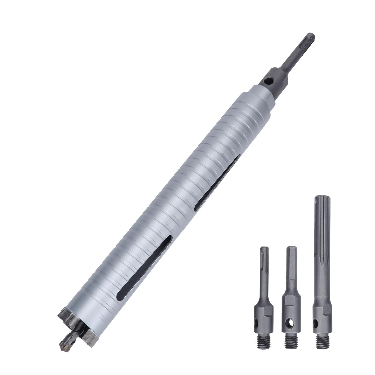 3 inch Diamond Dry Core Drill Bit, 10" Drilling Depth, 5/8"-11 Thread Core Drill Bit for Concrete Masonry Brick Block, Includes 3 Adapters SDS Plus, SDS Max and Hex (3 inch)