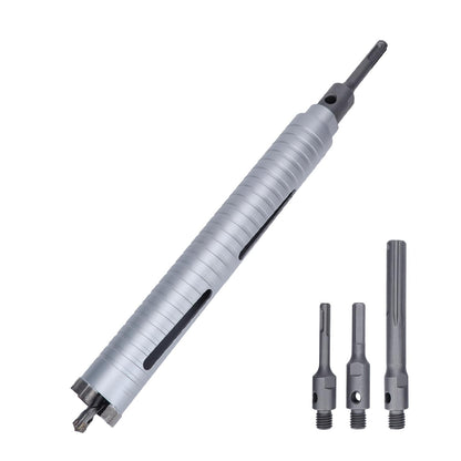 76 mm Diamant-Trockenbohrkrone, 254 mm Bohrtiefe, 5/8"-11 Gewinde Kernbohrer für Beton Mauerwerk Ziegelstein, inklusive 3 Adapter SDS Plus, SDS Max und Sechskant (76 mm)