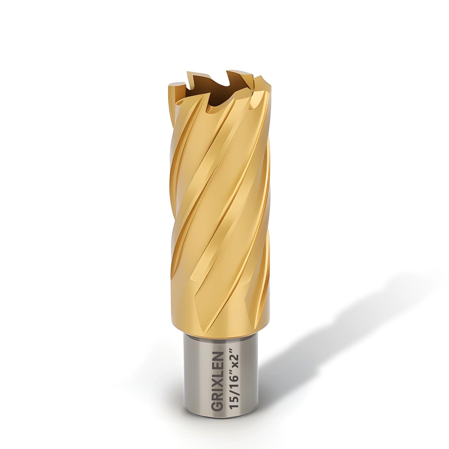21/32"x1" HSS Annular Cutter，Titanium Coating，Weldon Shank，Diameter 21/32"，Cutting Depth 1"