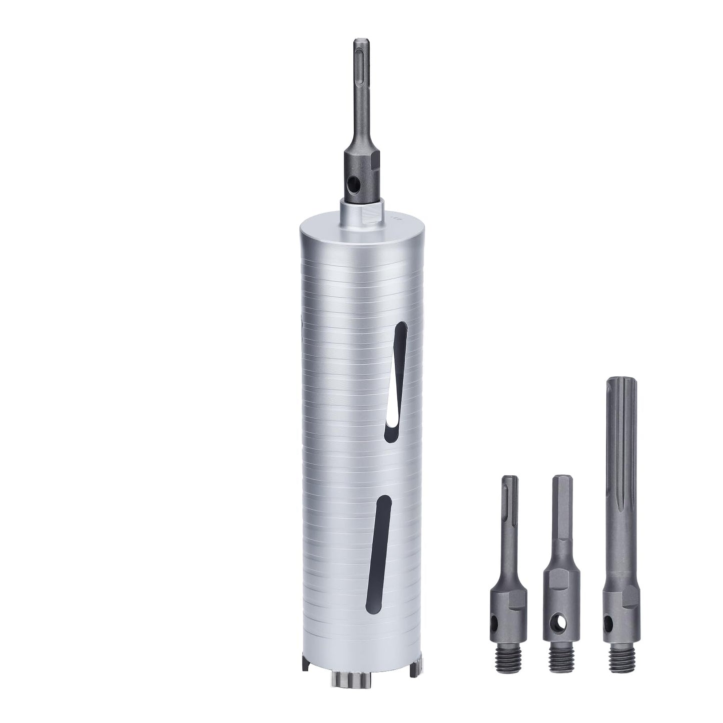 3 inch Diamond Dry Core Drill Bit, 10" Drilling Depth, 5/8"-11 Thread Core Drill Bit for Concrete Masonry Brick Block, Includes 3 Adapters SDS Plus, SDS Max and Hex (3 inch)