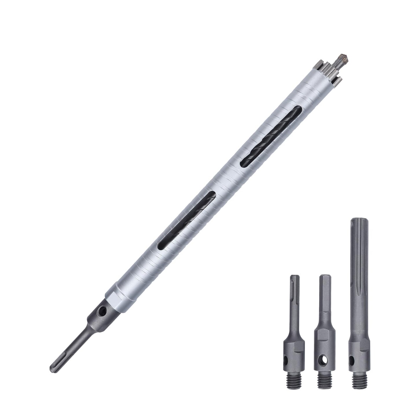 3 inch Diamond Dry Core Drill Bit, 10" Drilling Depth, 5/8"-11 Thread Core Drill Bit for Concrete Masonry Brick Block, Includes 3 Adapters SDS Plus, SDS Max and Hex (3 inch)