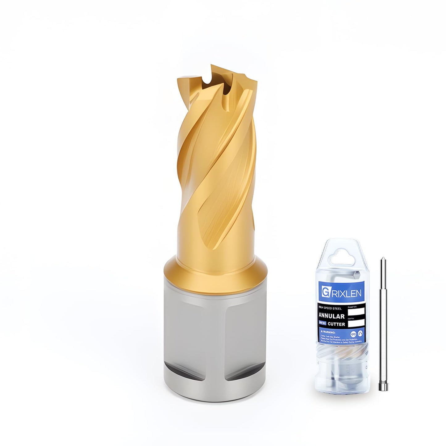 21/32"x1" HSS Annular Cutter，Titanium Coating，Weldon Shank，Diameter 21/32"，Cutting Depth 1"