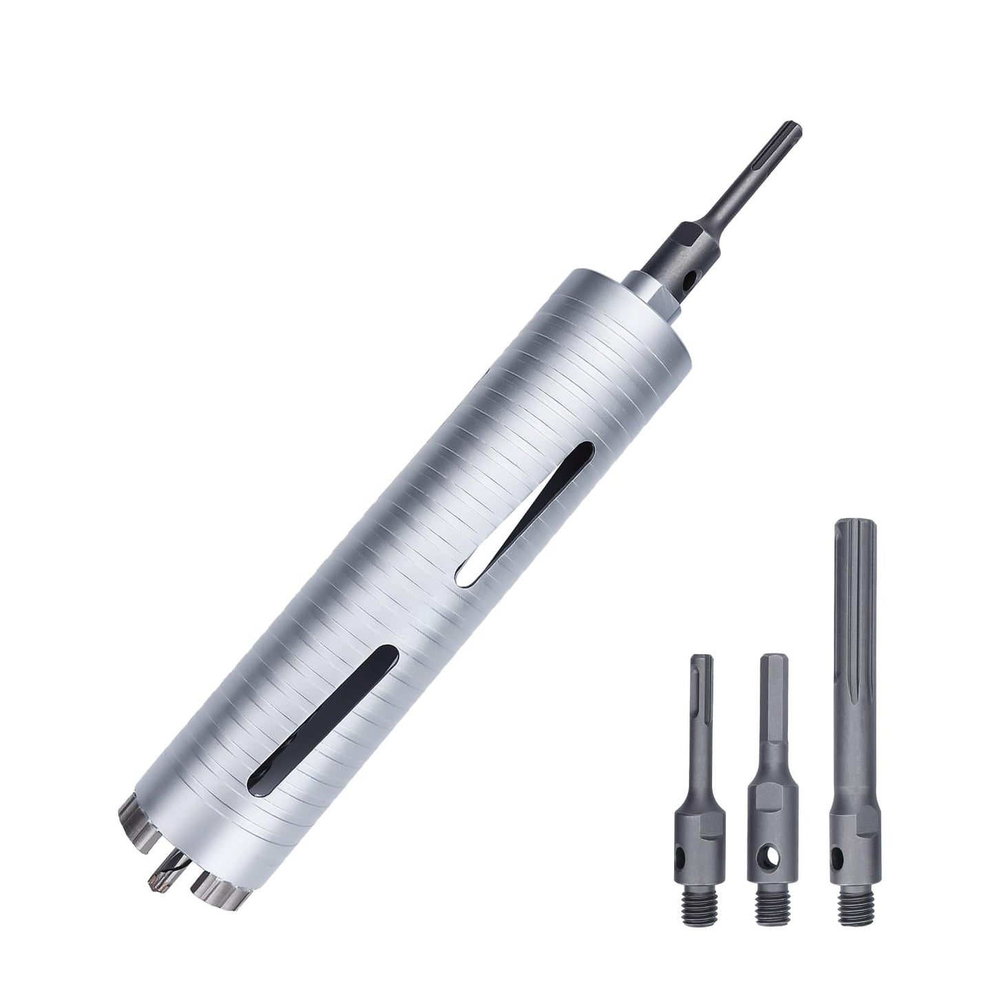 3 inch Diamond Dry Core Drill Bit, 10" Drilling Depth, 5/8"-11 Thread Core Drill Bit for Concrete Masonry Brick Block, Includes 3 Adapters SDS Plus, SDS Max and Hex (3 inch)