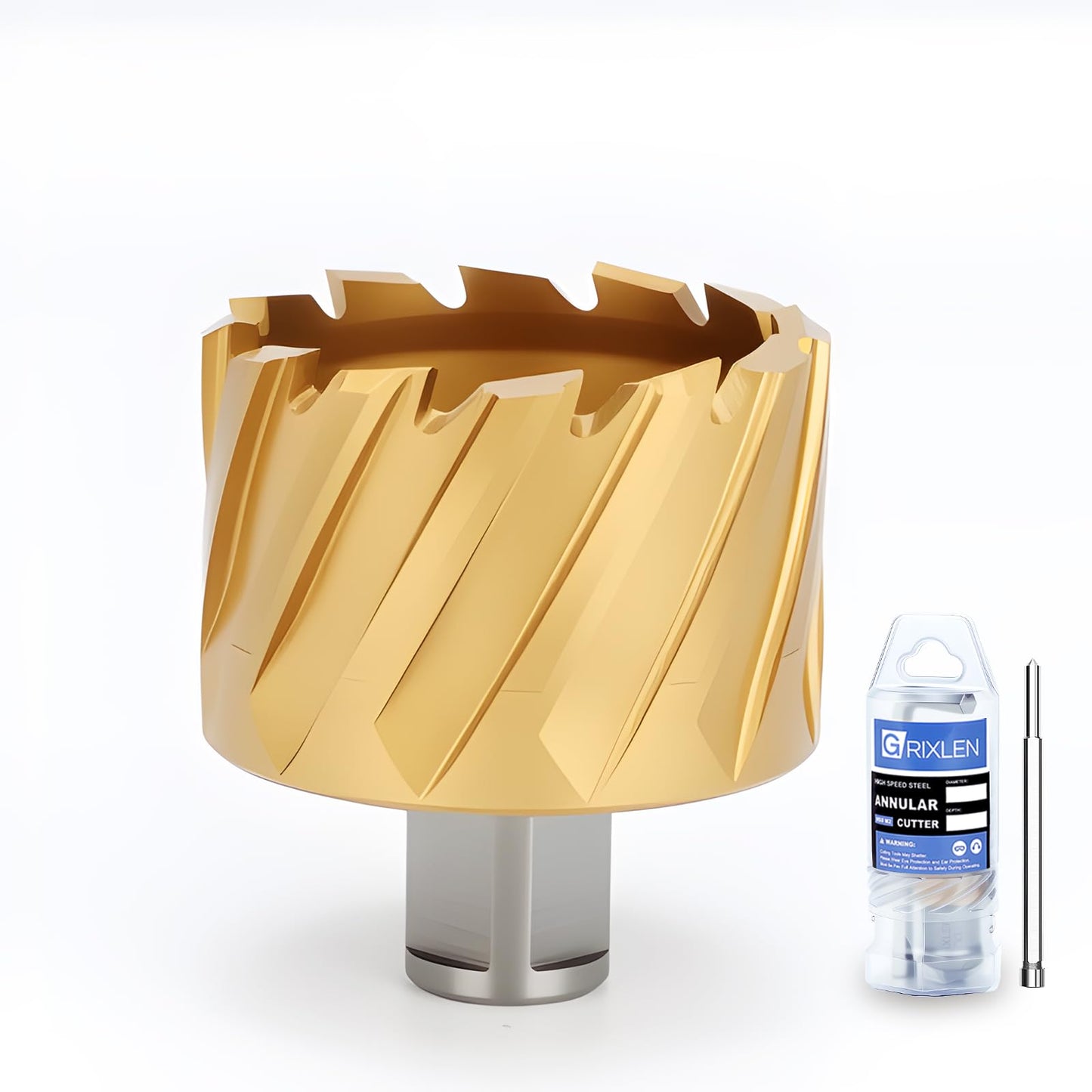 21/32"x1" HSS Annular Cutter，Titanium Coating，Weldon Shank，Diameter 21/32"，Cutting Depth 1"