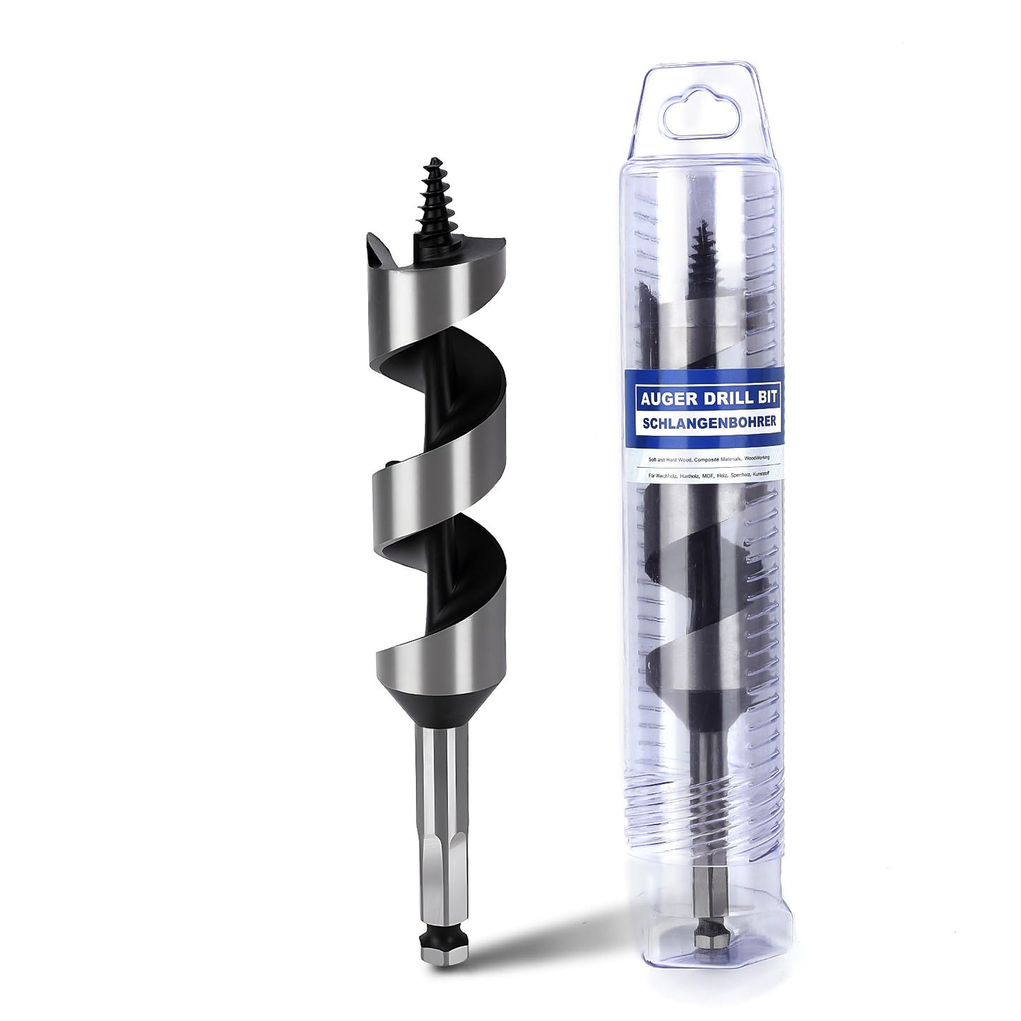 3 Pack 3/8 inch X 9 inch Auger Bit for Wood, 10x230mm Hex Long Auger Drill Bit for Wood, Hard Wood,Ship, Composite Materials, Drywall and DIY Projects