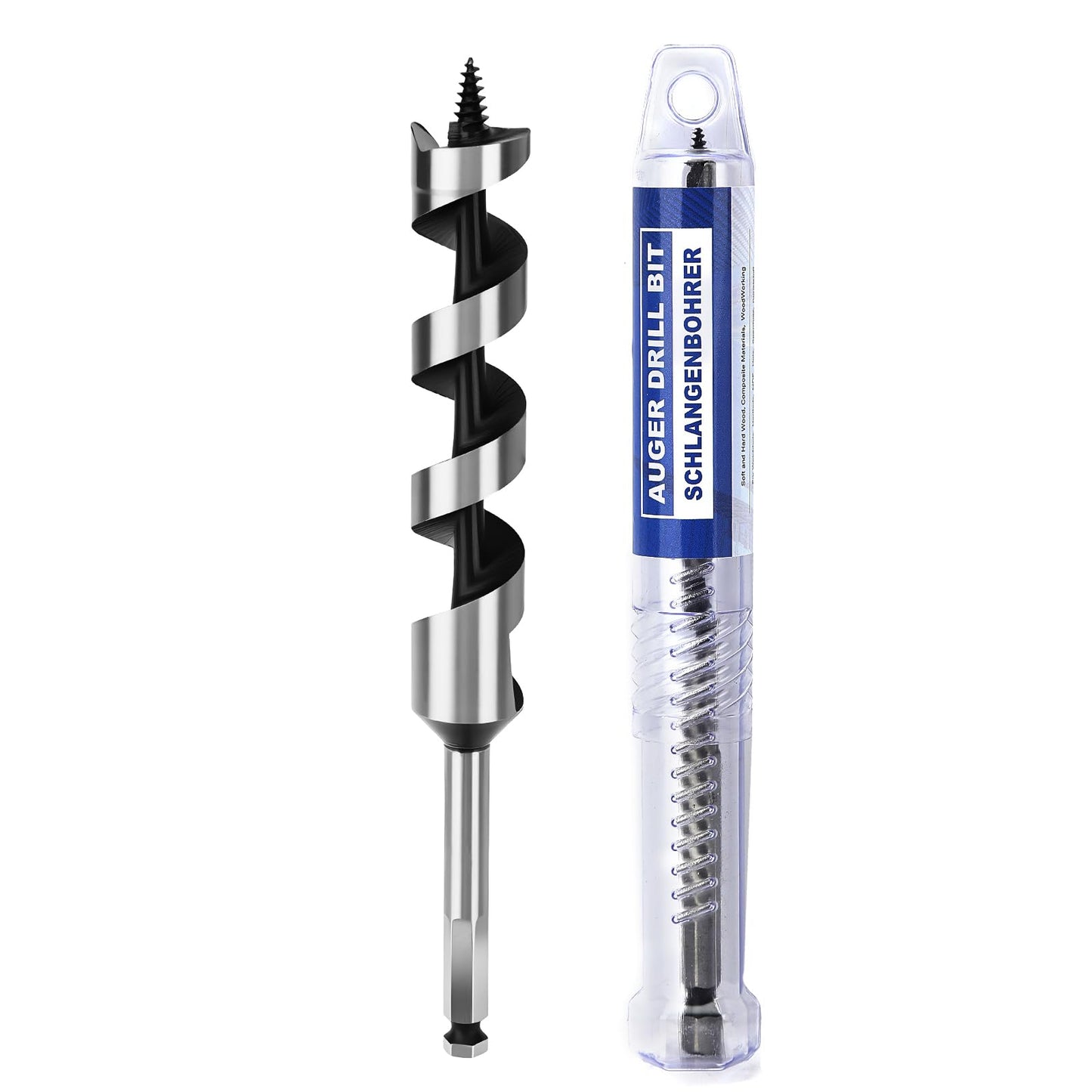 3 Pack 3/8 inch X 9 inch Auger Bit for Wood, 10x230mm Hex Long Auger Drill Bit for Wood, Hard Wood,Ship, Composite Materials, Drywall and DIY Projects
