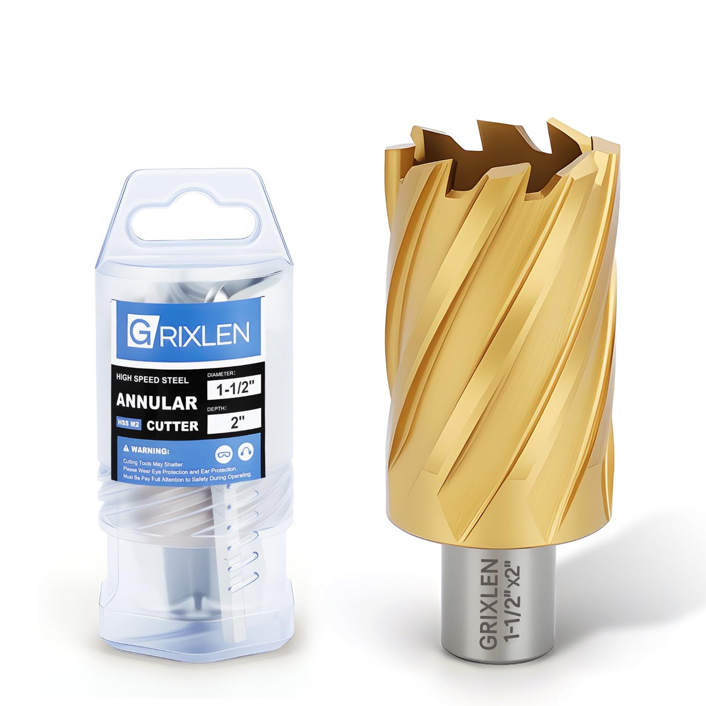 21/32"x1" HSS Annular Cutter，Titanium Coating，Weldon Shank，Diameter 21/32"，Cutting Depth 1"