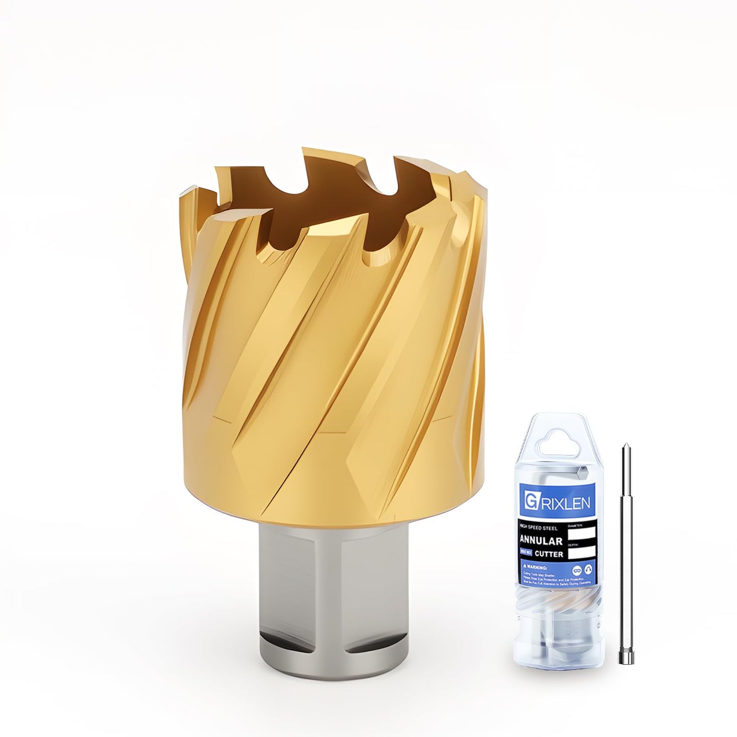 21/32"x1" HSS Annular Cutter，Titanium Coating，Weldon Shank，Diameter 21/32"，Cutting Depth 1"