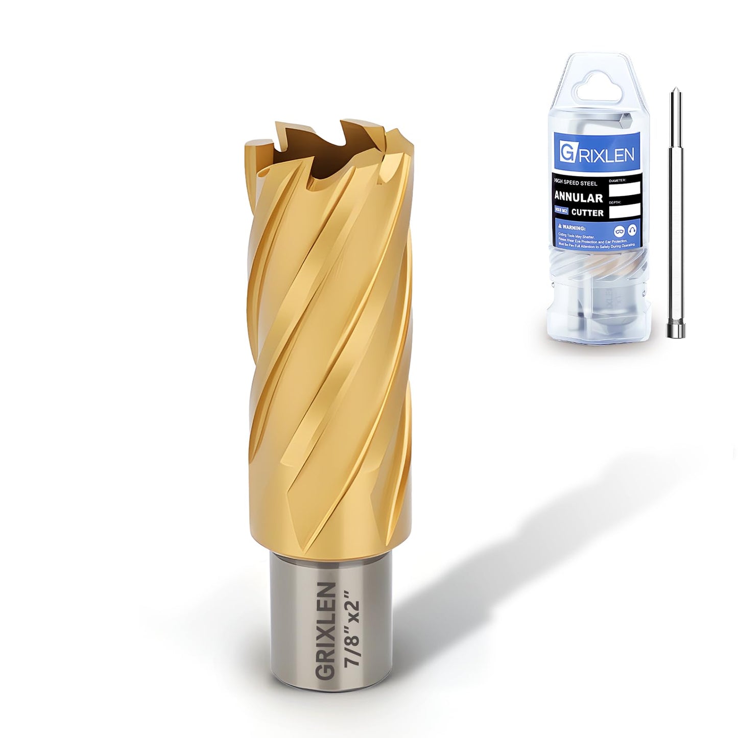21/32"x1" HSS Annular Cutter，Titanium Coating，Weldon Shank，Diameter 21/32"，Cutting Depth 1"