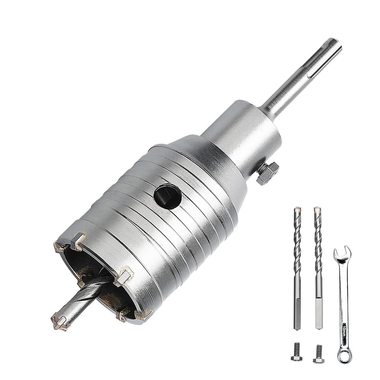 3 inch / 75mm Concrete Hole Saw with SDS Plus Shank Connecting Rod, 6.3mm Tungsten Carbide Tip for Concrete Cement Brick Wall