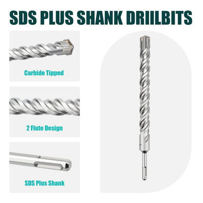 1/2" x 59" (12x1500mm) SDS Plus Bohrhammerbohrer, Betonbohrer, SDS Plus Mauerwerksbohrer für Beton, Ziegel, Zement (1/2" (12mm) Durchmesser, 59 Zoll Länge)
