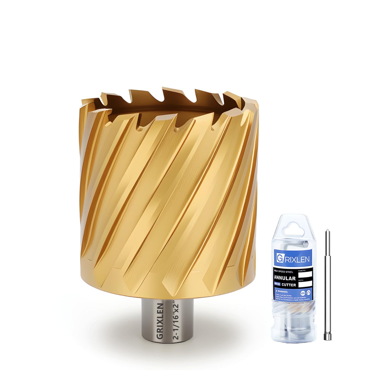 21/32"x1" HSS Annular Cutter，Titanium Coating，Weldon Shank，Diameter 21/32"，Cutting Depth 1"