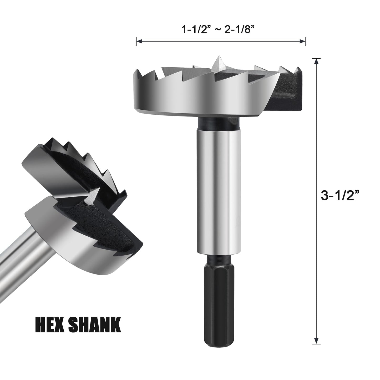 2 Inch Forstner Drill Bit for Woodworking, 2" Forstner Bit Wood Drill Bits for Holes, Hinge Cutter for Hard Wood, Plastic, Plywood HEX Shank