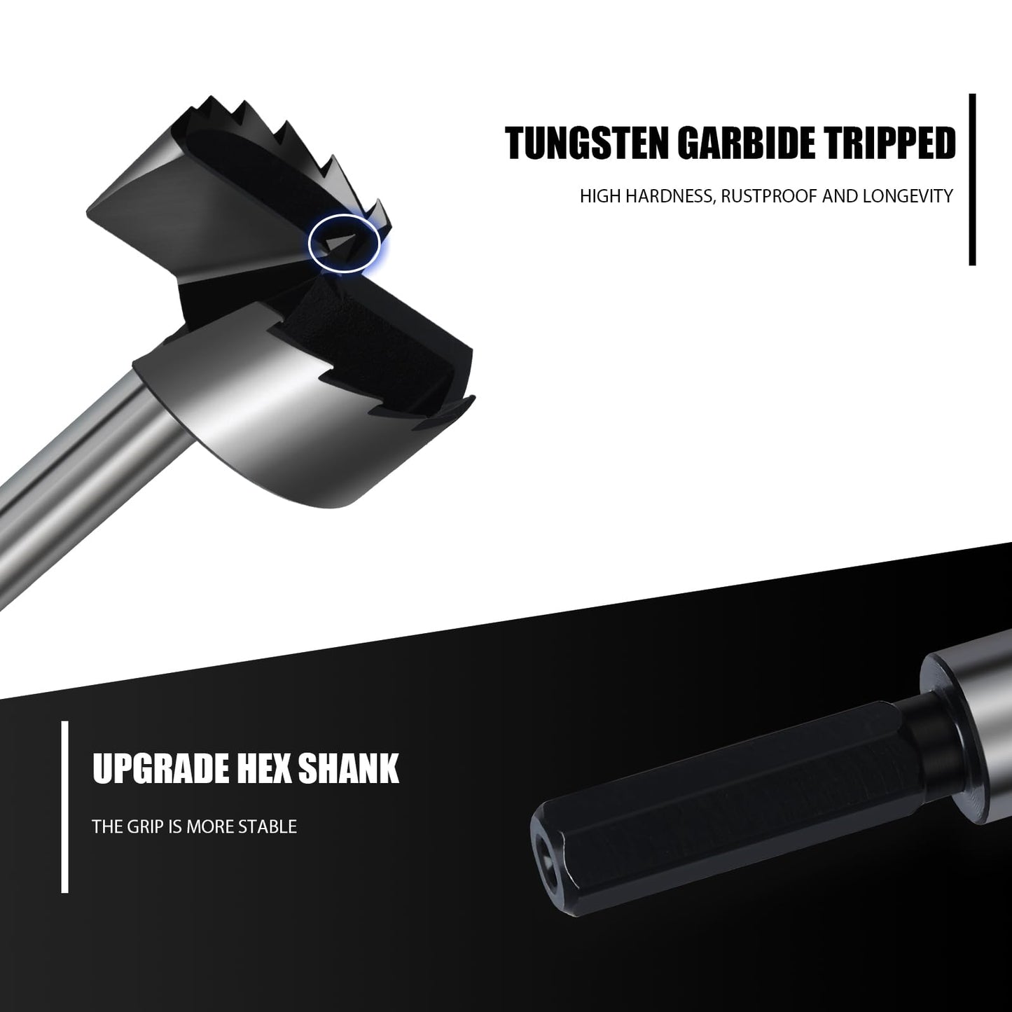 2 Inch Forstner Drill Bit for Woodworking, 2" Forstner Bit Wood Drill Bits for Holes, Hinge Cutter for Hard Wood, Plastic, Plywood HEX Shank