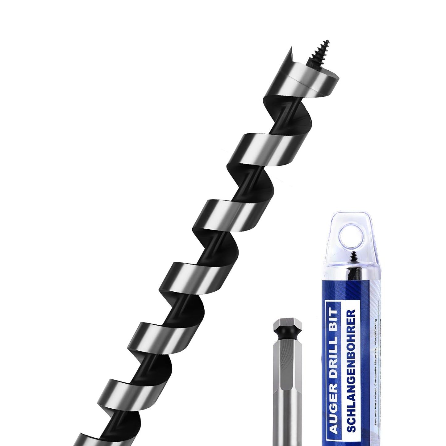 3 Pack 3/8 inch X 9 inch Auger Bit for Wood, 10x230mm Hex Long Auger Drill Bit for Wood, Hard Wood,Ship, Composite Materials, Drywall and DIY Projects