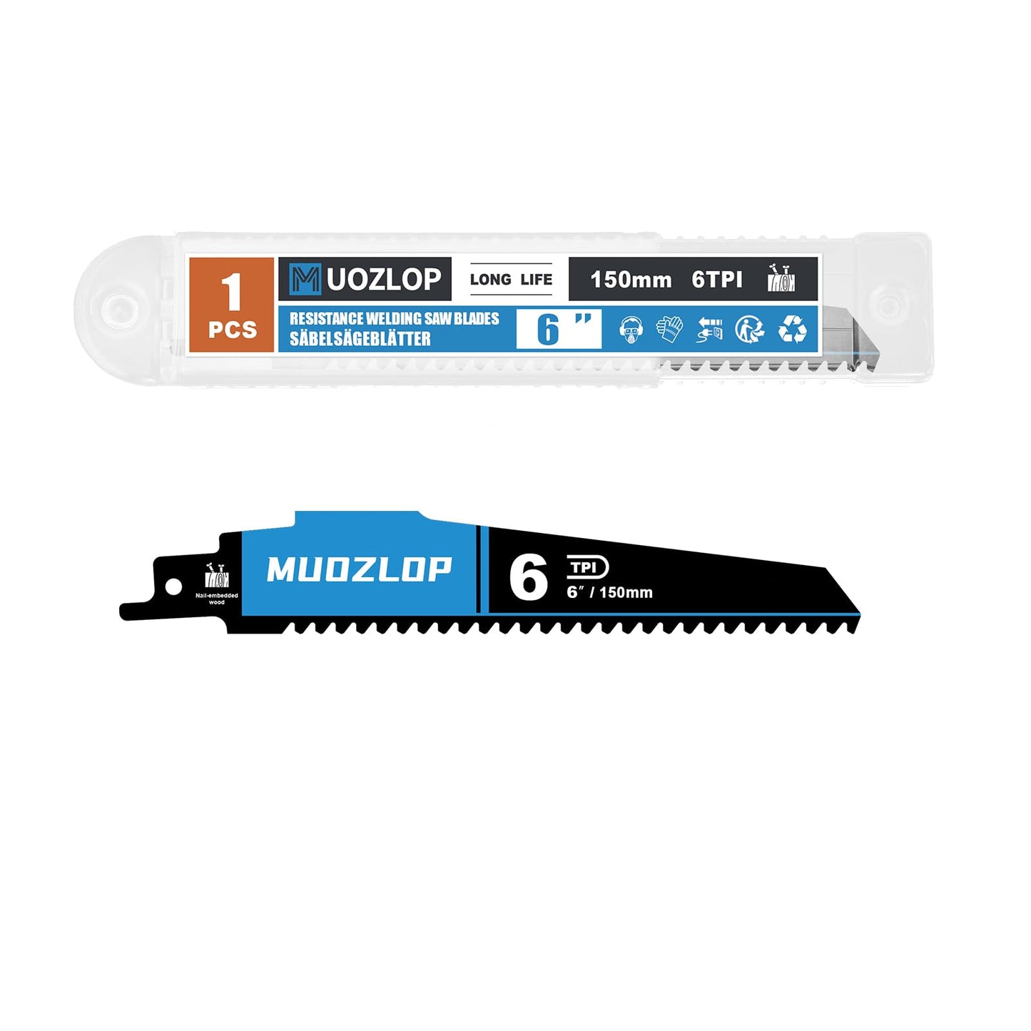 2 Pack 12 inch Reciprocating Saw Blades Set，3 TPI High Carbon Saw Blades for Wood Cutting ，Saw Blades with Organizer Case (2, 3T/12inch)