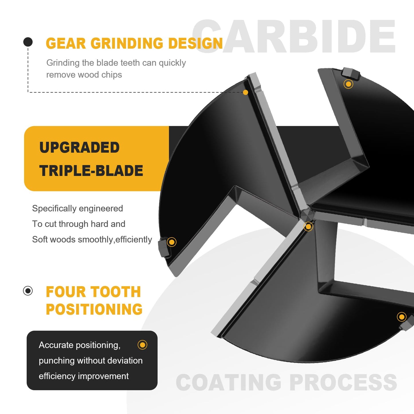 Forstnerbohrer mit 1/4" Sechskantschaft für Schnellwechsel, dreifach gefast mit Wolframkarbidspitze - für Hartholz, Weichholz, Holzbearbeitung, Scharnierbohrer-Werkzeugsets für furniertes Sperrholz, Kunststoff