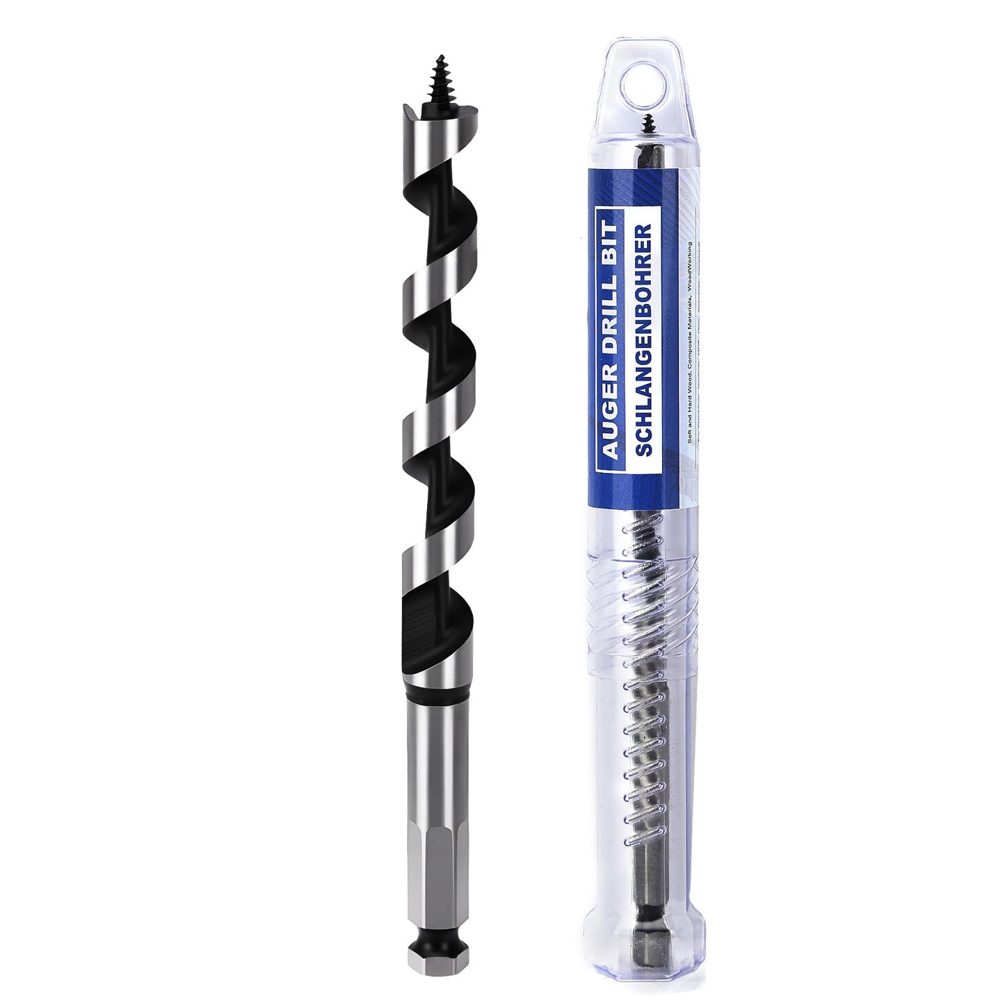 3 Pack 3/8 inch X 9 inch Auger Bit for Wood, 10x230mm Hex Long Auger Drill Bit for Wood, Hard Wood,Ship, Composite Materials, Drywall and DIY Projects
