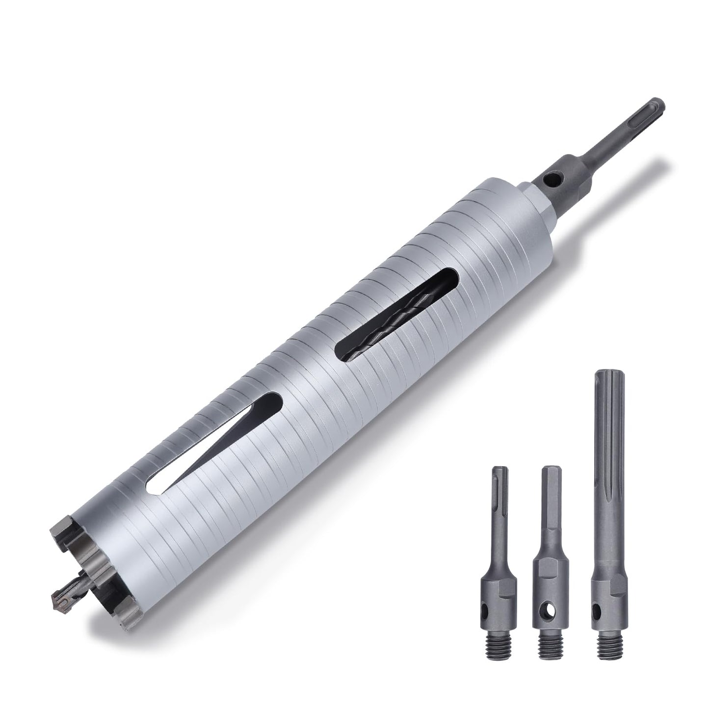 3 inch Diamond Dry Core Drill Bit, 10" Drilling Depth, 5/8"-11 Thread Core Drill Bit for Concrete Masonry Brick Block, Includes 3 Adapters SDS Plus, SDS Max and Hex (3 inch)