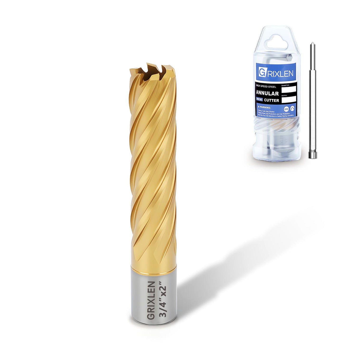 21/32"x1" HSS Annular Cutter，Titanium Coating，Weldon Shank，Diameter 21/32"，Cutting Depth 1"