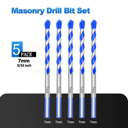 5er-Pack 5/32" Mauerbohrer-Set, Betonbohrer-Set, Betonbohrer für Beton, Fliesen, Ziegel, Zement, Glas (Sechskantschaft, 5/32 Zoll (5er-Pack))