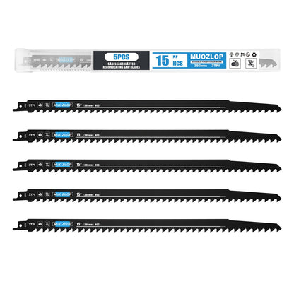 5er-Pack 9-Zoll-Säbelsägeblätter-Set, 6TPI-Sägeblätter aus Kohlenstoffstahl, Holzsägeblätter mit Organizer-Box (5, 6TPI/9 Zoll)