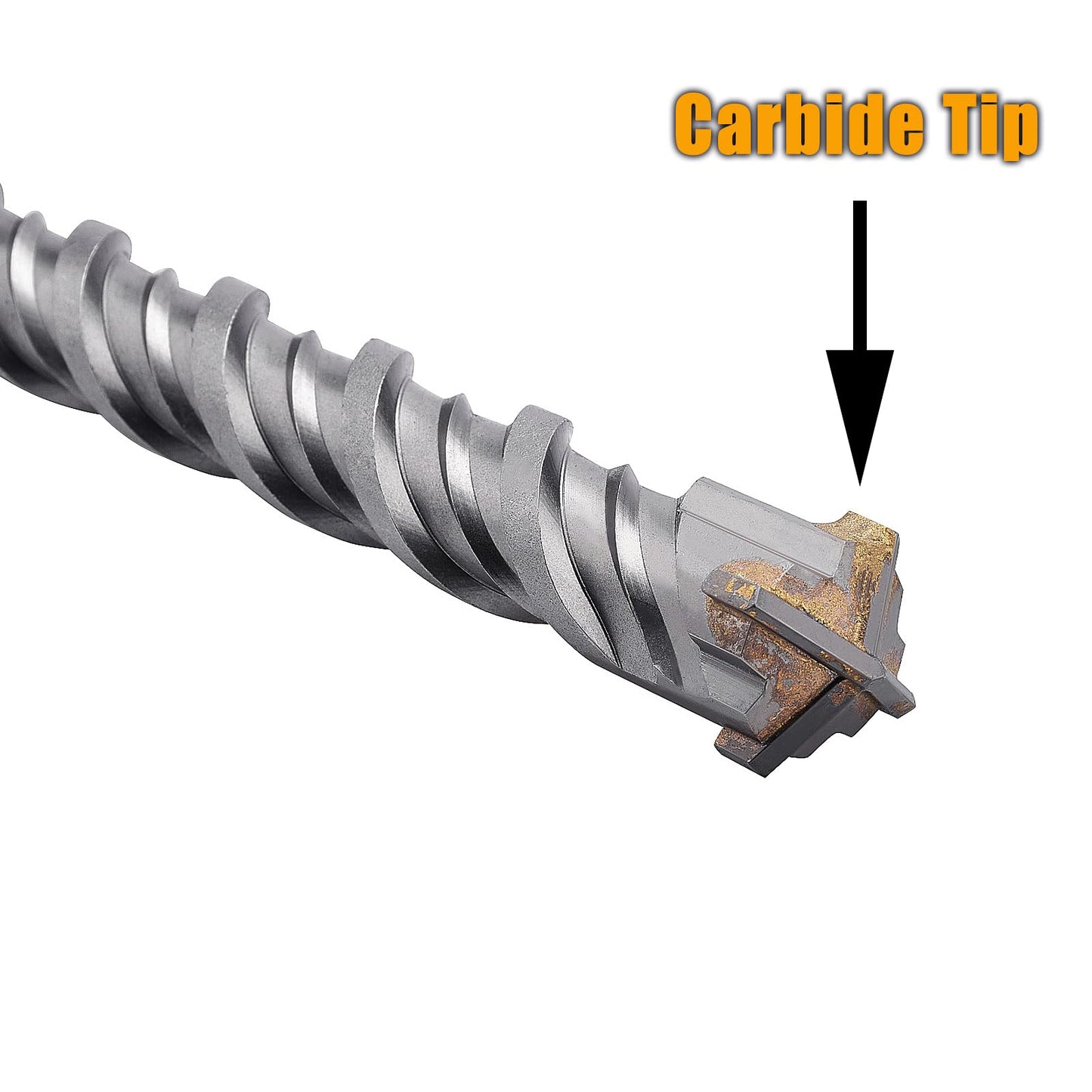 3/8 inch X 10-1/4 inch SDS Plus Rotary Hammer Bit, Concrete Drill Bits for Concrete, Brick, Cement and Stone, 10-1/4 inch Length (3/8 inch X 10-1/4 inch)