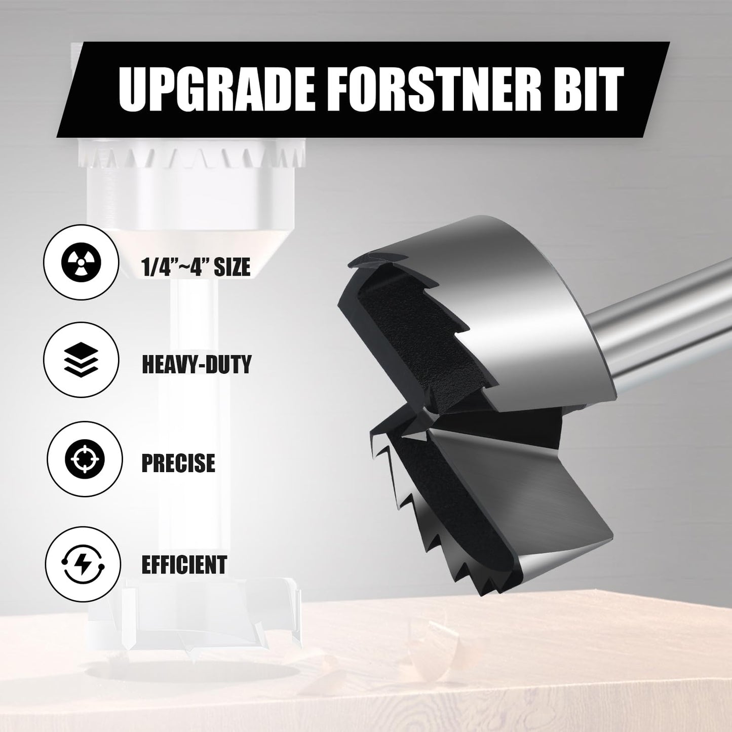 2 Inch Forstner Drill Bit for Woodworking, 2" Forstner Bit Wood Drill Bits for Holes, Hinge Cutter for Hard Wood, Plastic, Plywood HEX Shank
