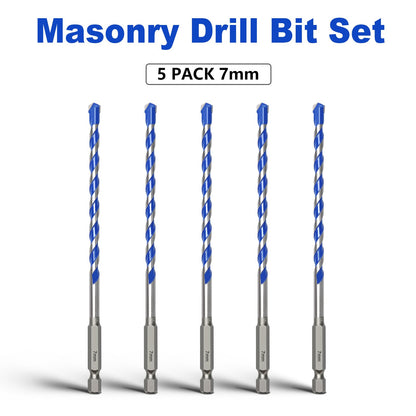5er-Pack 3,2 mm Mauerwerksbohrer-Set, Betonbohrer-Set mit Sechskantschaft, Hartmetallbohrer für Beton, Zement, Fliesen, Ziegel, Kunststoff und Keramik (3,2 mm (5 Stück))