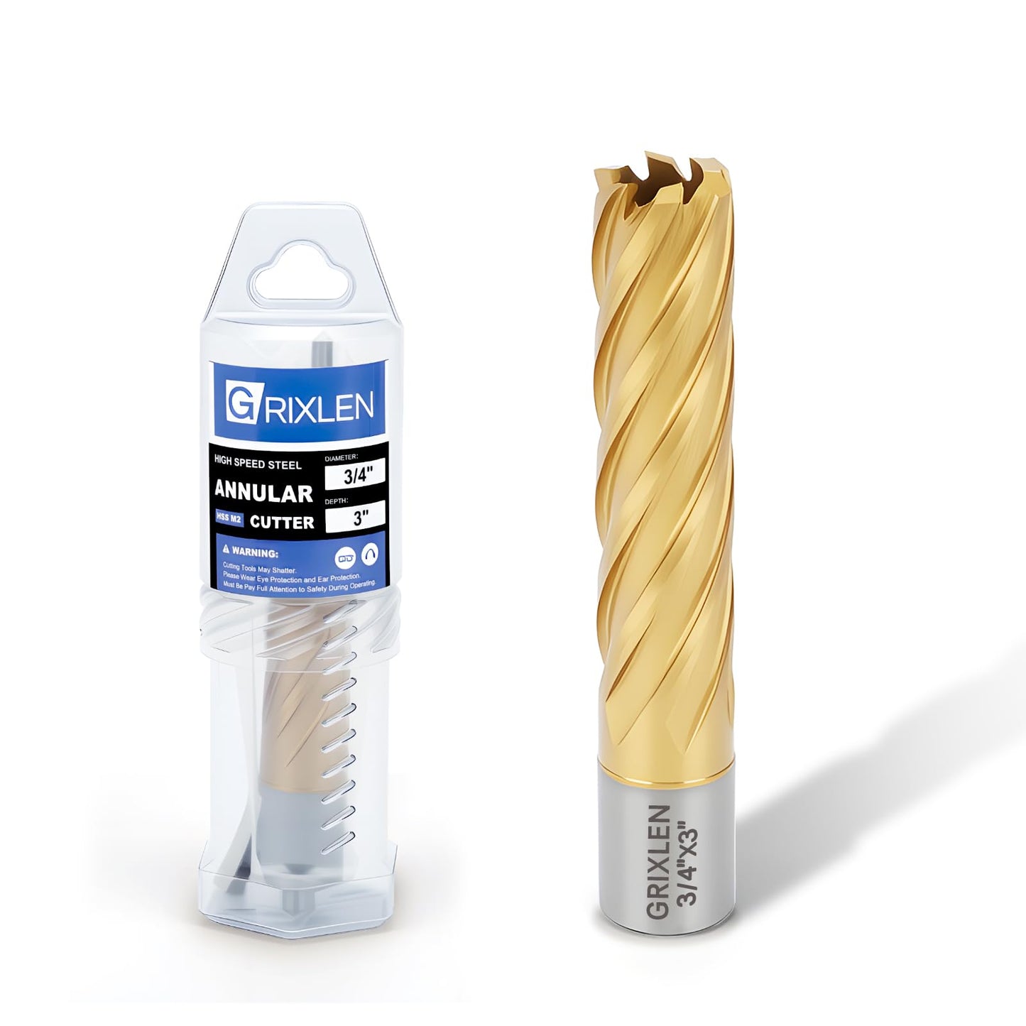 21/32"x1" HSS Annular Cutter，Titanium Coating，Weldon Shank，Diameter 21/32"，Cutting Depth 1"