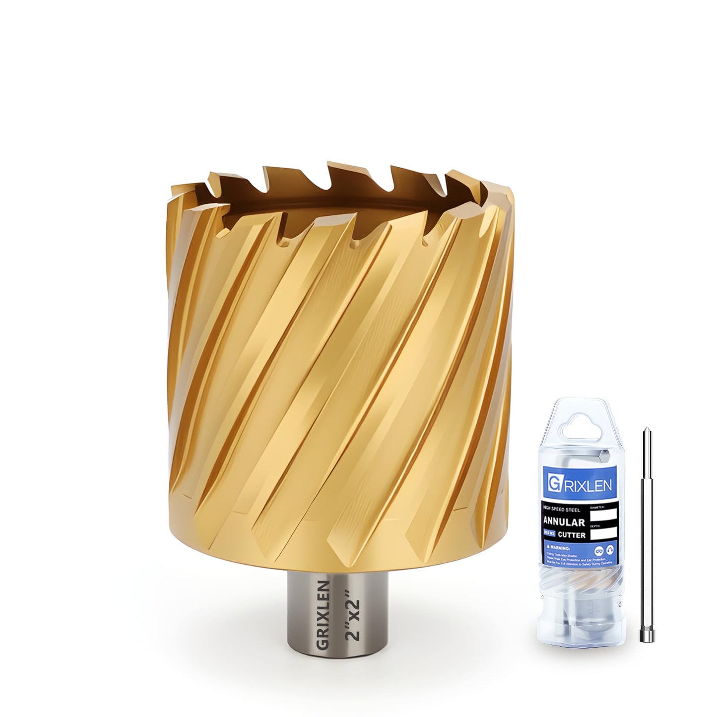 21/32"x1" HSS Annular Cutter，Titanium Coating，Weldon Shank，Diameter 21/32"，Cutting Depth 1"
