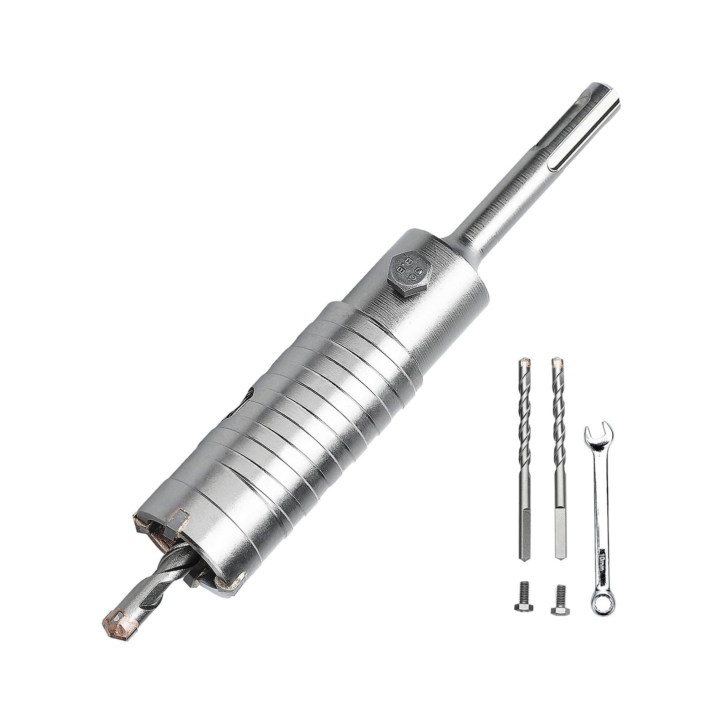 3 inch / 75mm Concrete Hole Saw with SDS Plus Shank Connecting Rod, 6.3mm Tungsten Carbide Tip for Concrete Cement Brick Wall