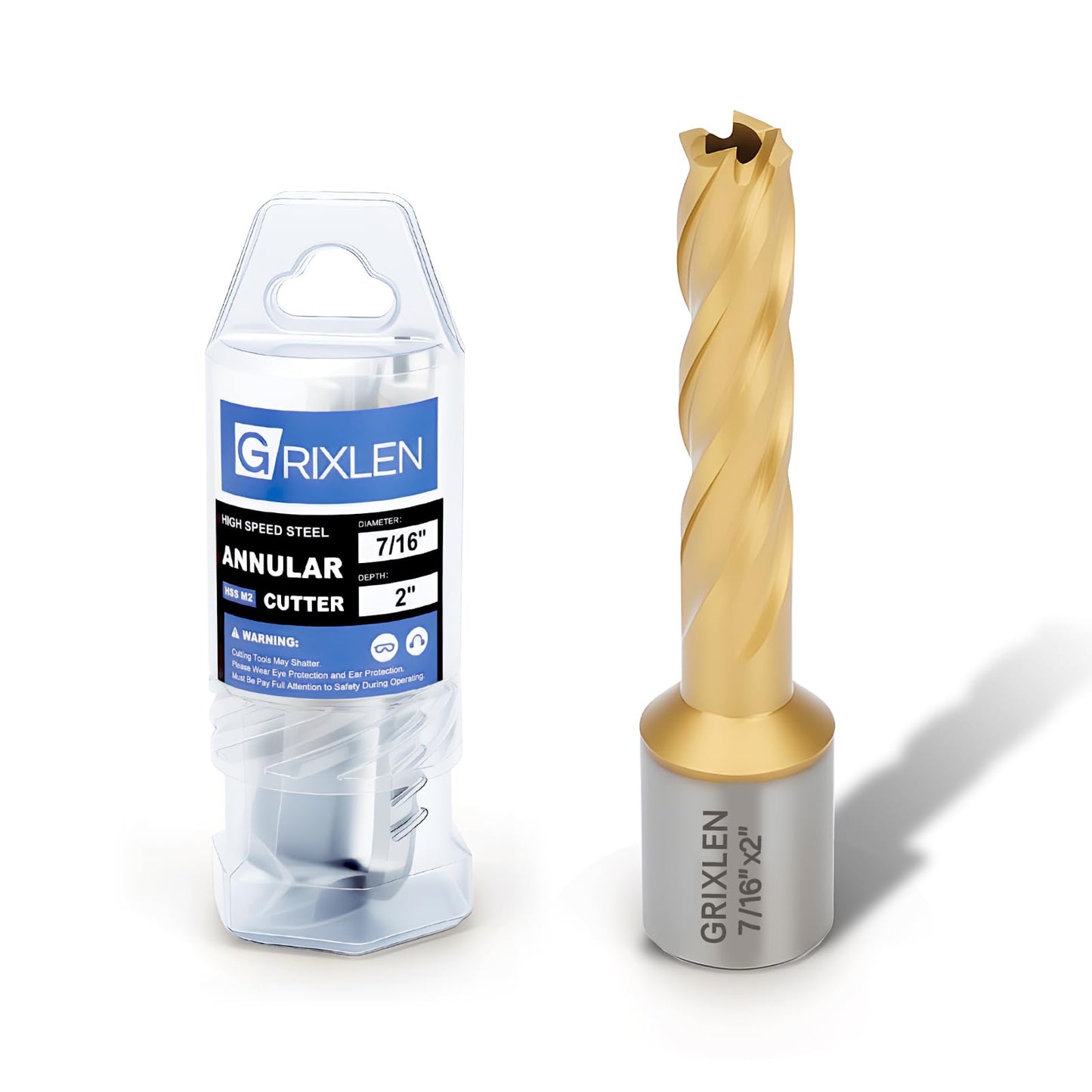 21/32"x1" HSS Annular Cutter，Titanium Coating，Weldon Shank，Diameter 21/32"，Cutting Depth 1"
