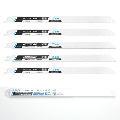 5er-Pack 9-Zoll-Säbelsägeblätter-Set, 6TPI-Sägeblätter aus Kohlenstoffstahl, Holzsägeblätter mit Organizer-Box (5, 6TPI/9 Zoll)