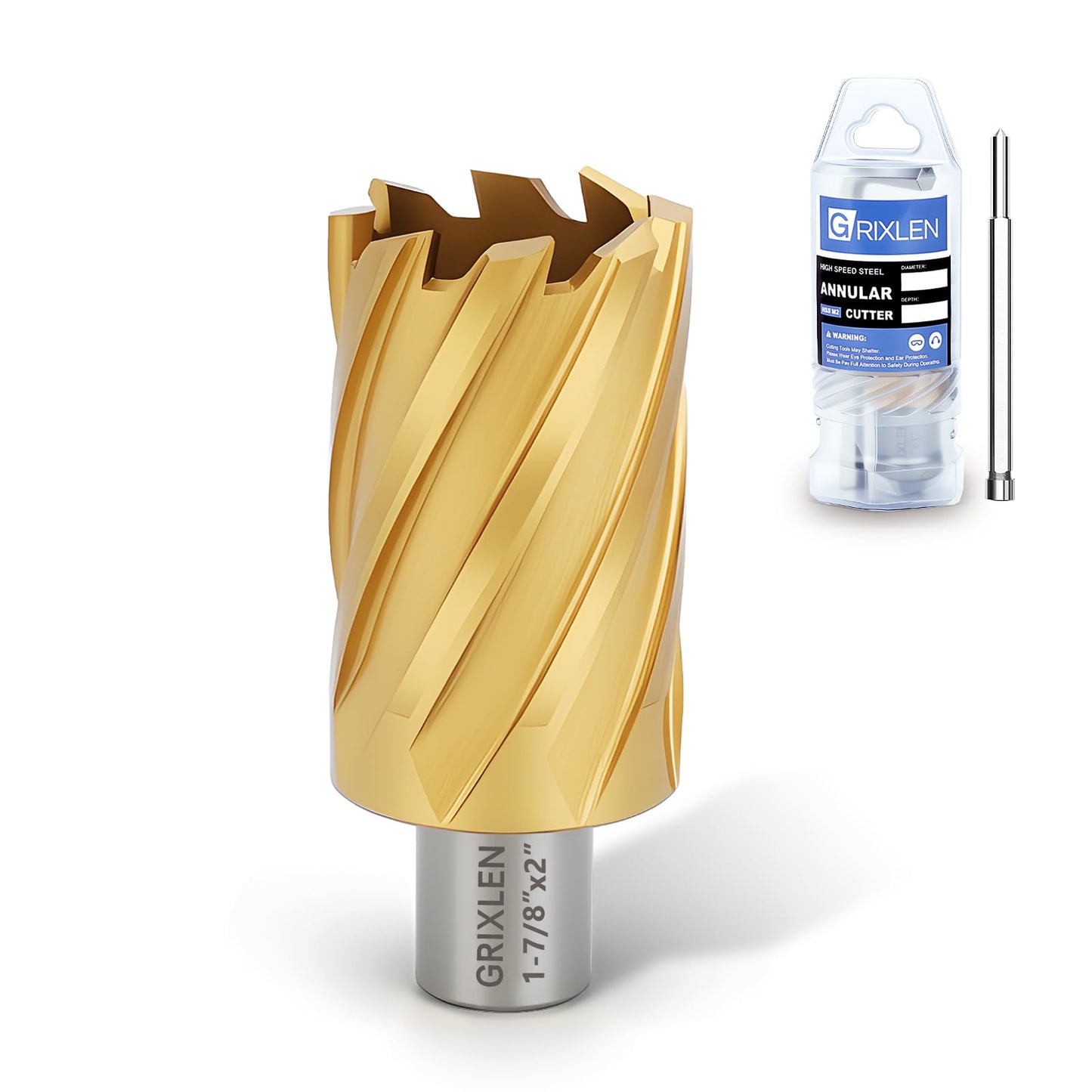 21/32"x1" HSS Annular Cutter，Titanium Coating，Weldon Shank，Diameter 21/32"，Cutting Depth 1"