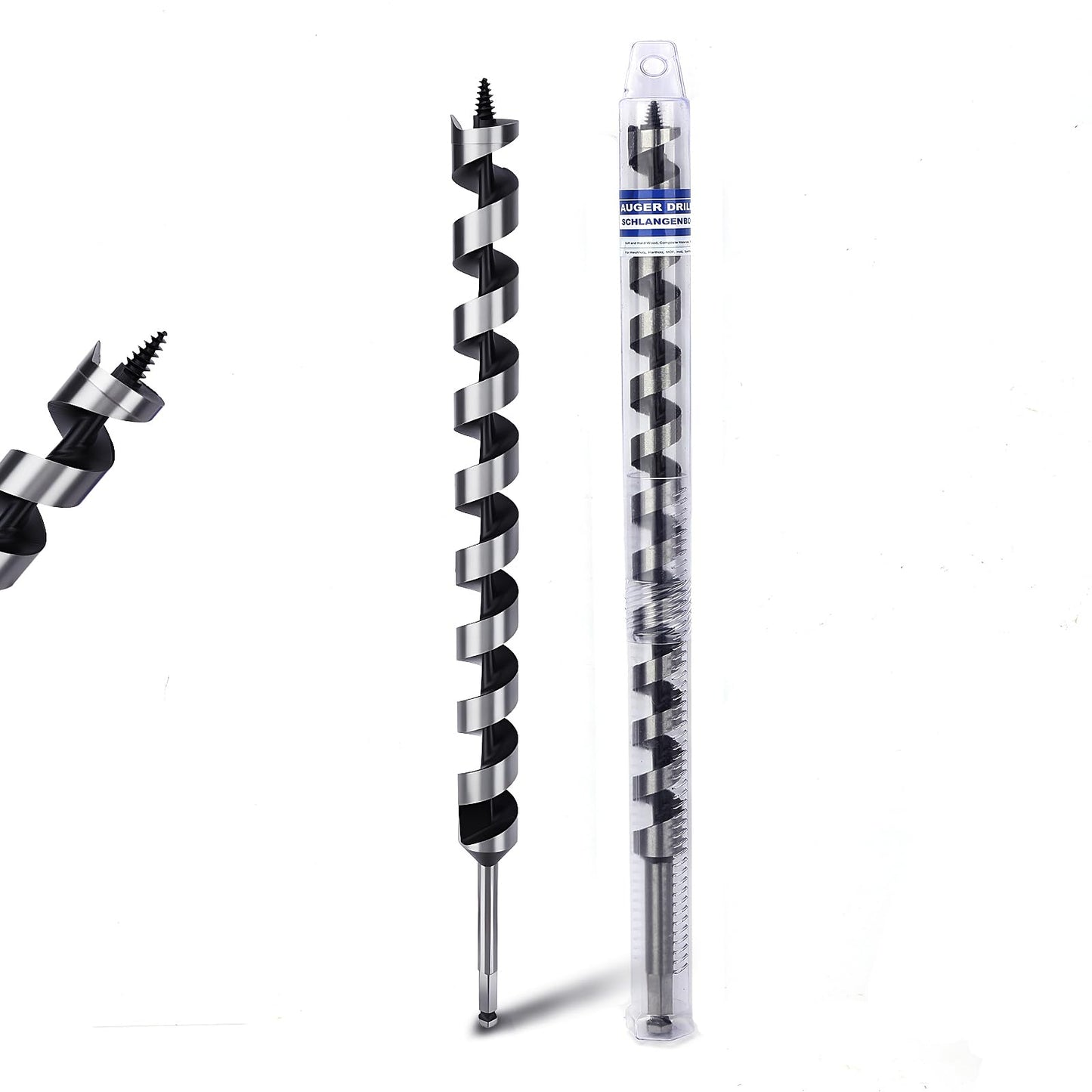3 Pack 3/8 inch X 9 inch Auger Bit for Wood, 10x230mm Hex Long Auger Drill Bit for Wood, Hard Wood,Ship, Composite Materials, Drywall and DIY Projects