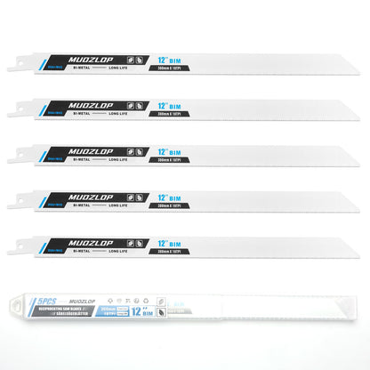 5er-Pack 9-Zoll-Säbelsägeblätter-Set, 6TPI-Sägeblätter aus Kohlenstoffstahl, Holzsägeblätter mit Organizer-Box (5, 6TPI/9 Zoll)