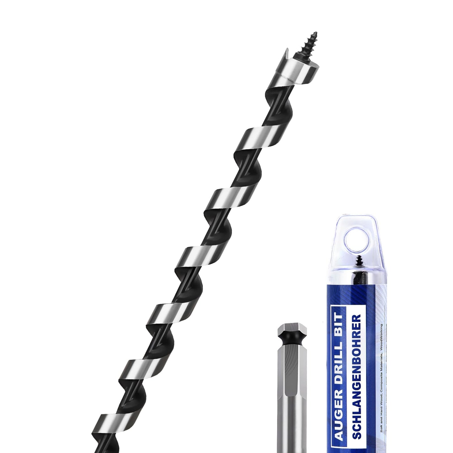 3 Pack 3/8 inch X 9 inch Auger Bit for Wood, 10x230mm Hex Long Auger Drill Bit for Wood, Hard Wood,Ship, Composite Materials, Drywall and DIY Projects