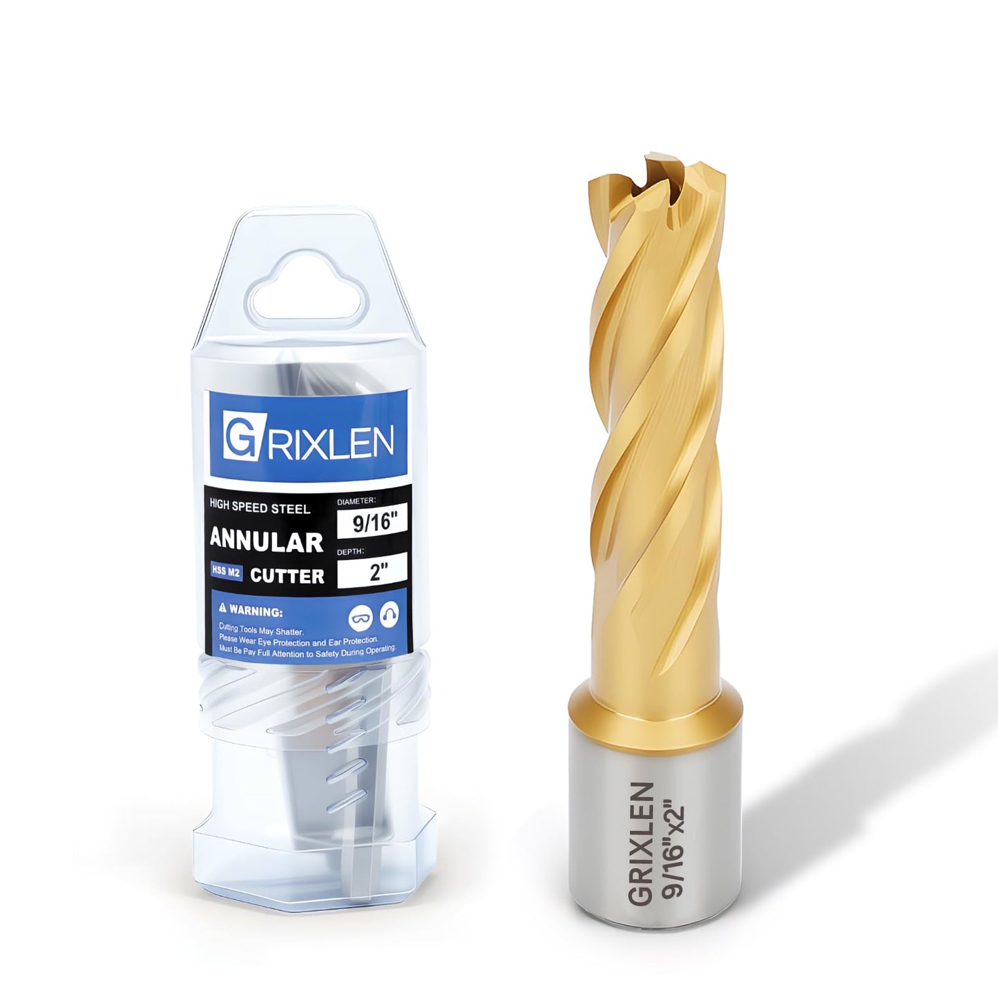 21/32"x1" HSS Annular Cutter，Titanium Coating，Weldon Shank，Diameter 21/32"，Cutting Depth 1"
