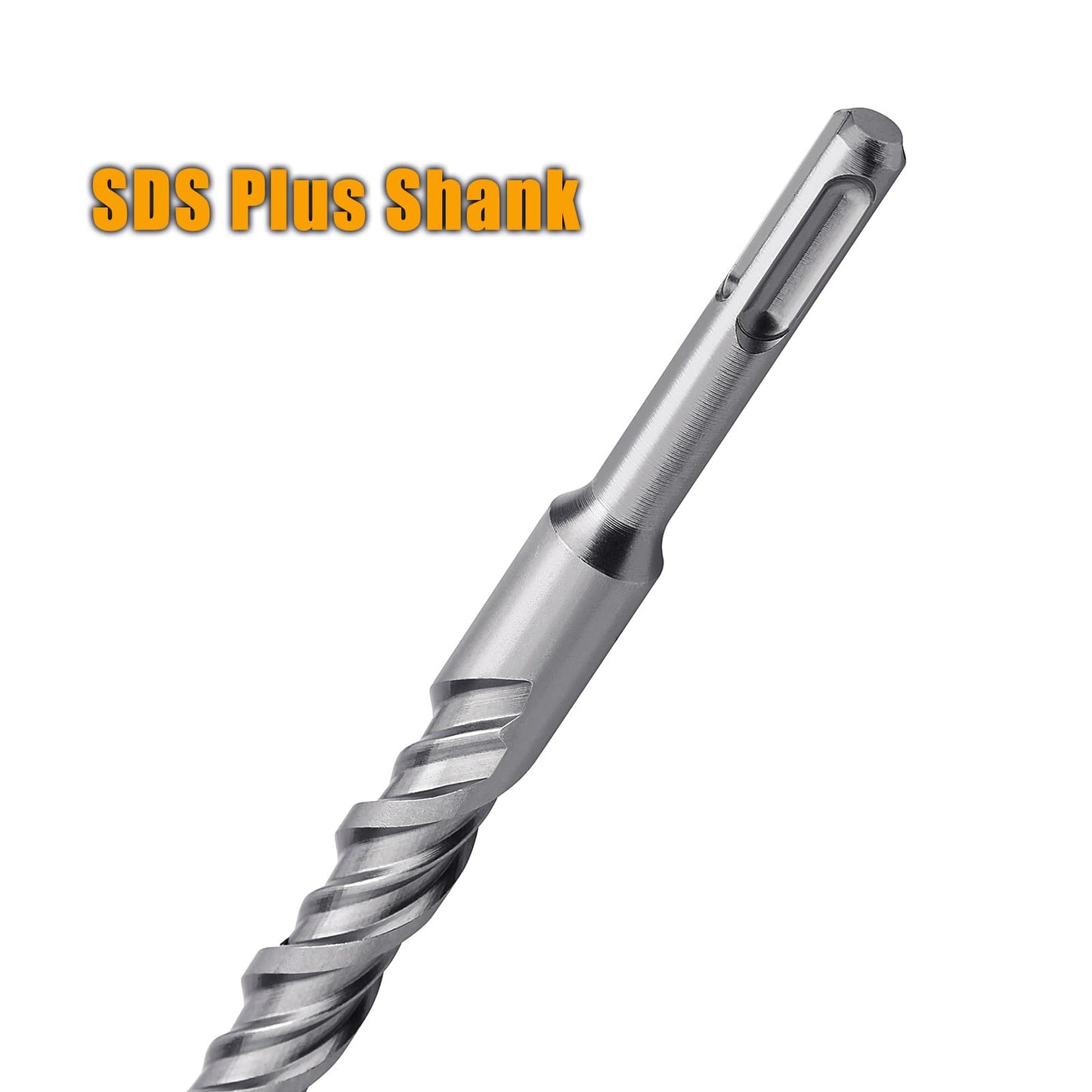 10 Pack 3/8 inch x 6.3 inch SDS Plus Rotary Hammer Bit, Concrete Drill Bits for Concrete, Brick, Cement and Stone, 6.3 inch Length (3/8 inch - 10 Pack)