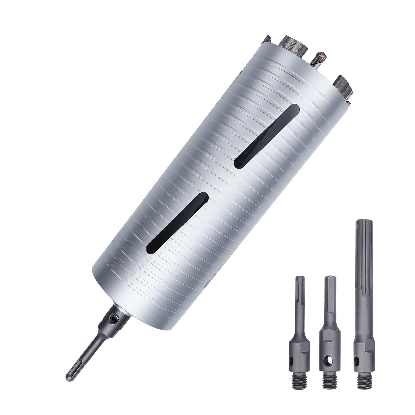 3 inch Diamond Dry Core Drill Bit, 10" Drilling Depth, 5/8"-11 Thread Core Drill Bit for Concrete Masonry Brick Block, Includes 3 Adapters SDS Plus, SDS Max and Hex (3 inch)